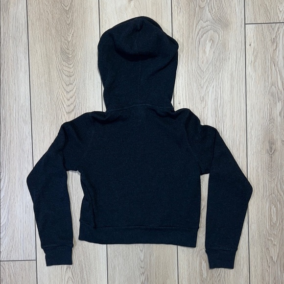 TNA Waffle Crop Black Zip-Up Hoodie - Picture 12 of 16